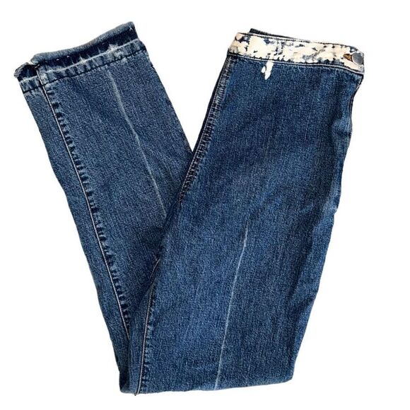Rachel Comey High Waisted Bleach Washed Fray Jeans Size 2 - Picture 3 of 10